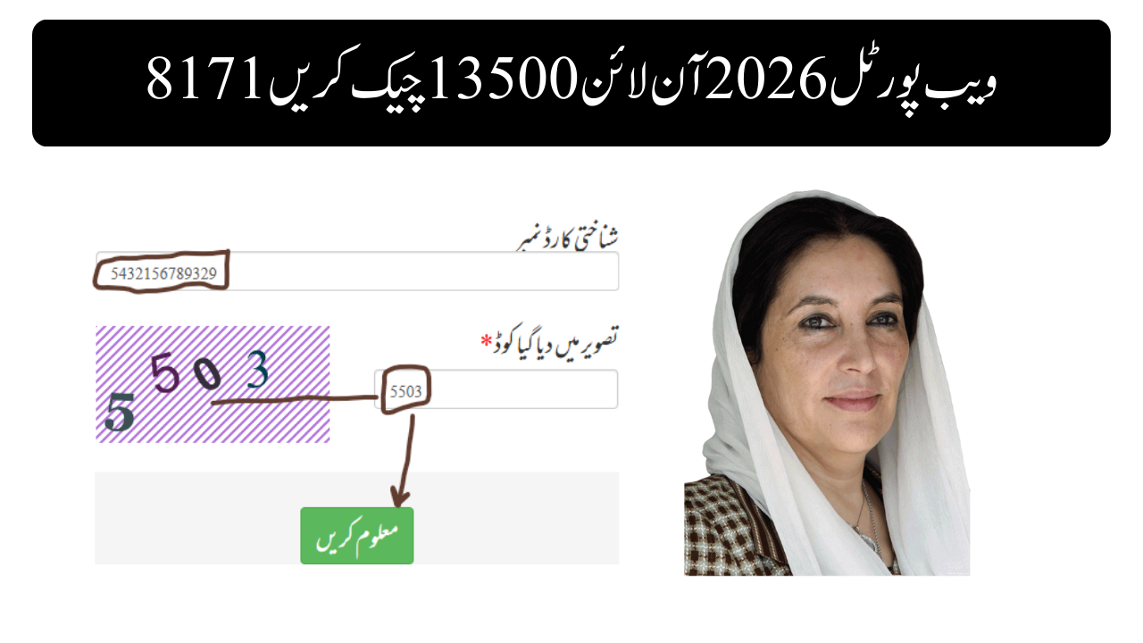 ویب پورٹل 2026 آن لائن 13500 چیک کریں 8171